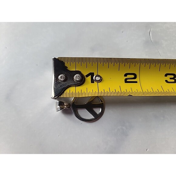 925 Sterling Silver Peace Sign Pendant Vintage - Picture 8 of 10